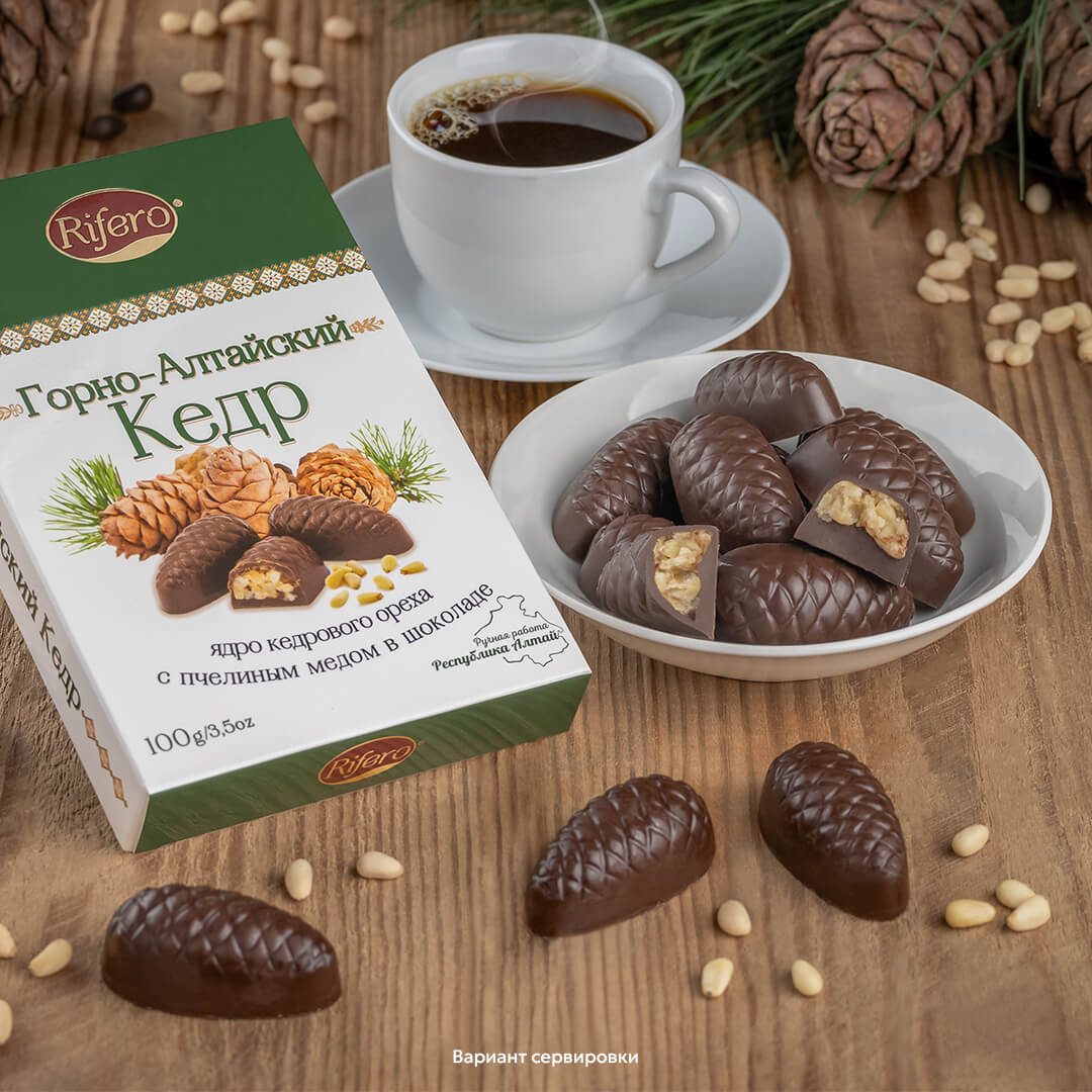 Конфеты шоколадные Горно-Алтайский кедр 100г