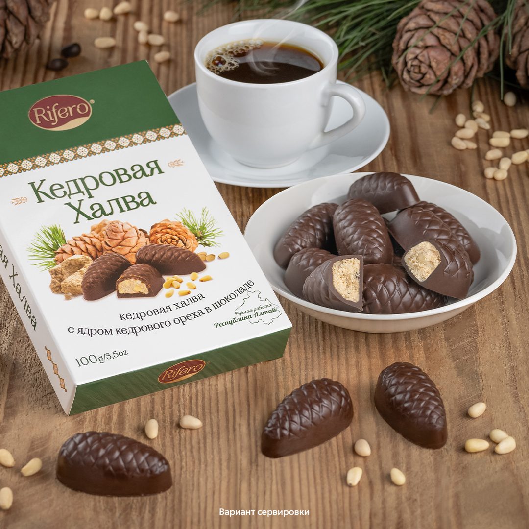 Конфеты шоколадные Кедровая Халва 100г